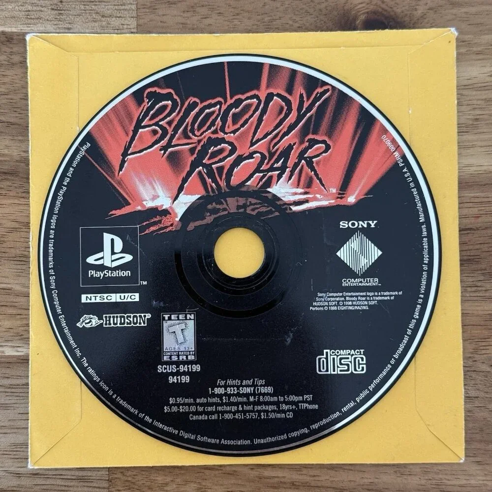 Bloody Roar‎ (Sony PlayStation 1, 1998) PS1 - Non Tested